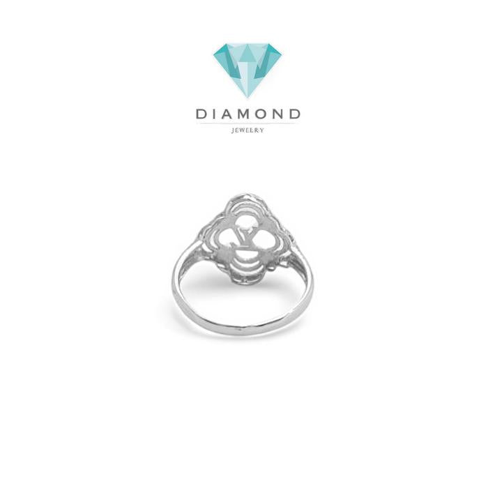 Cincin Mas Putih Clover lv 750-Diamond Jewelry