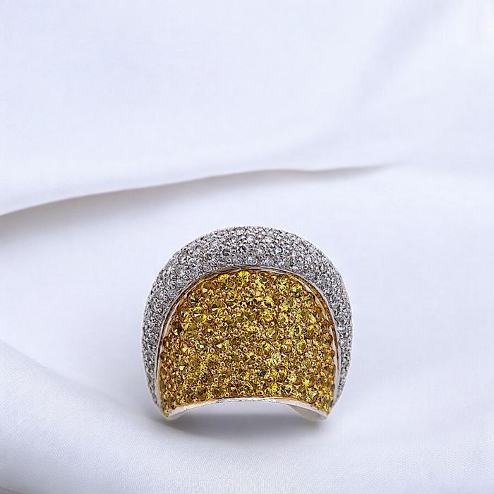 Yellow Diamond Ring 18K / Diamond Jewelry