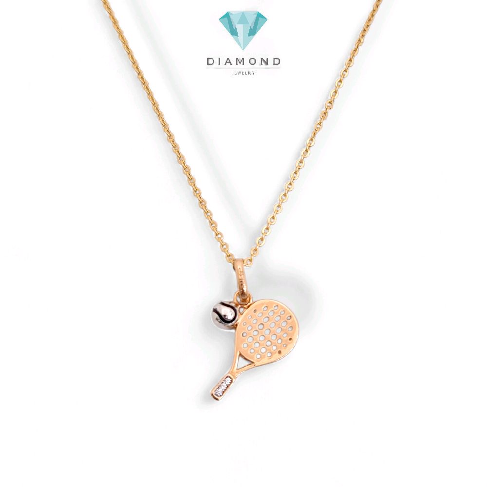 Gold Tennis Racket Pendant 17K / liontin Emas Raket Tennis 17K / Diamond Jewelry / 279LMS142LS