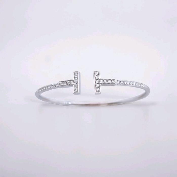 Double T Bangle Diamond 18K / Gelang Double T Berlian 18K / Diamond Jewelry / 176GBD138000AB