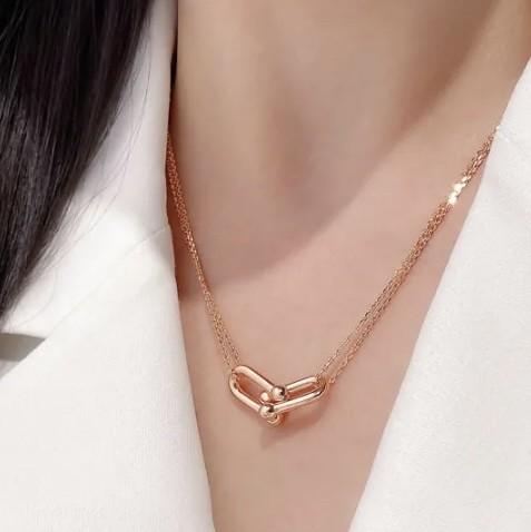 Hardware pendant Gold Necklace 18k Rose Gold-Diamond Jewelry