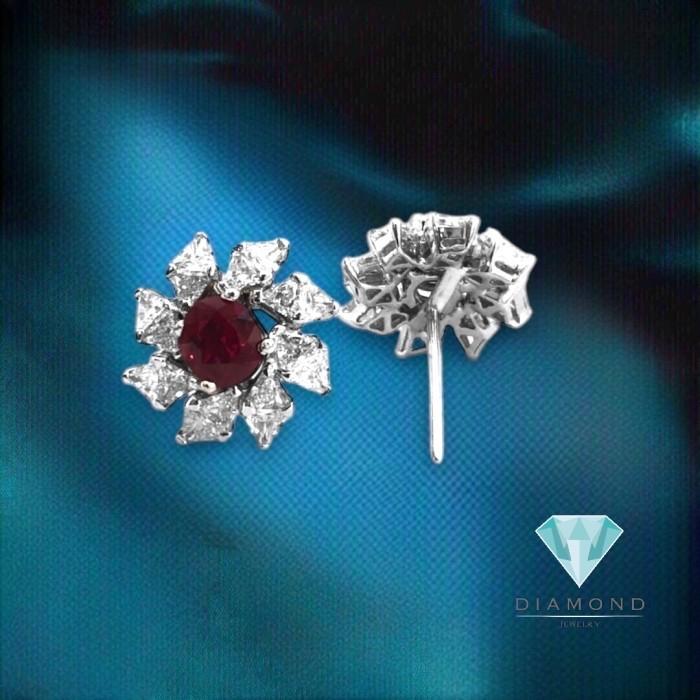 Ruby Diamond Earrings 18K