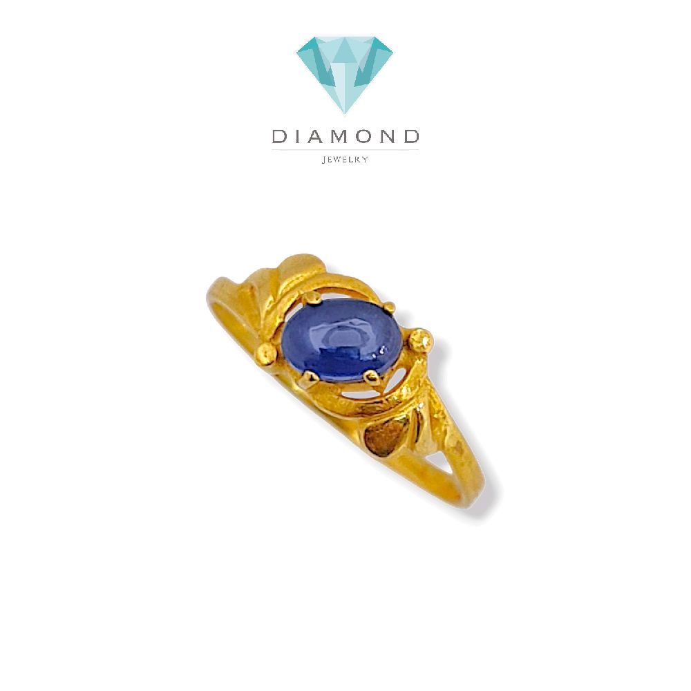 Blue Sapphire Gold Ring 23K / Cincin Emas Sapphire Biru 23K / 81CMSWP2
