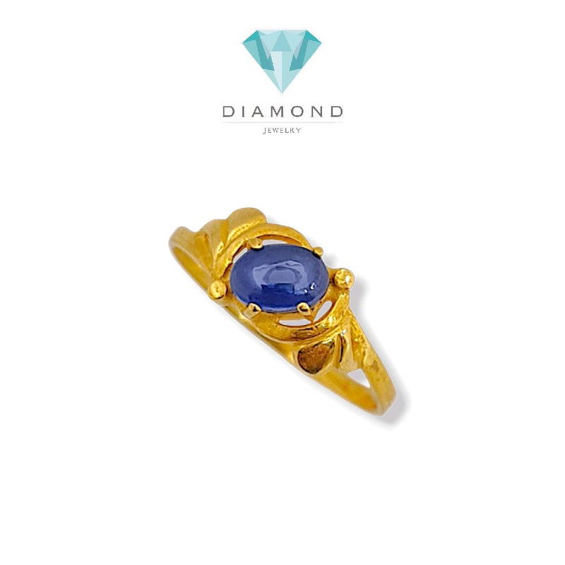 Blue Sapphire Gold Ring 23K / Cincin Emas Sapphire Biru 23K / 81CMSWP2