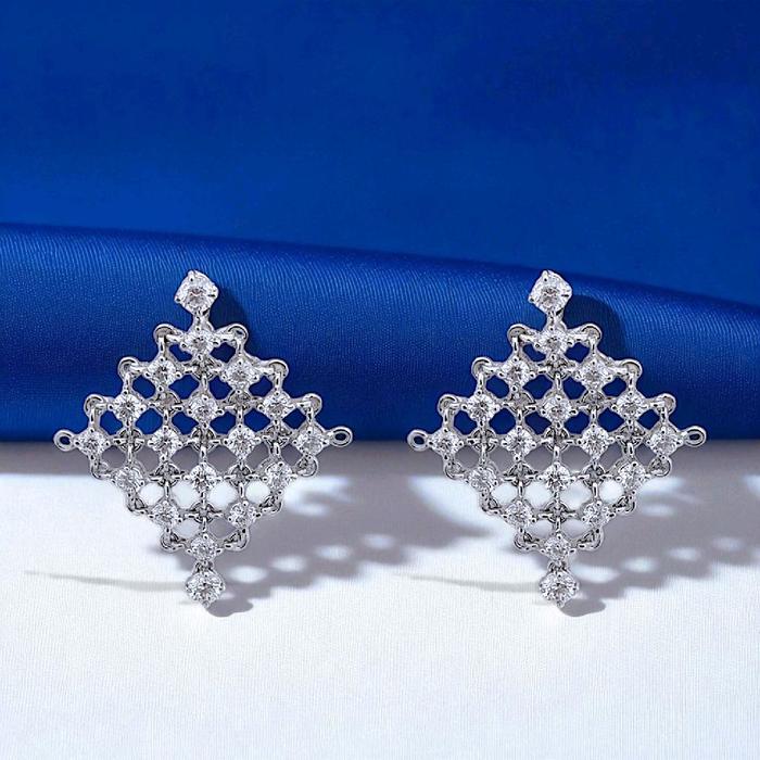 Mesh Diamond Earring 18K / Diamond Jewelry 17ABGT30690WP-HT