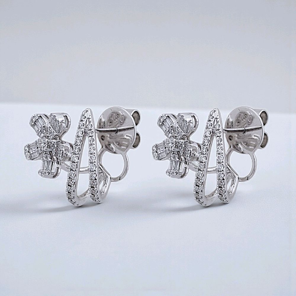 Flower Diamond Earring 18K / Anting Bunga Berlian 18K / Diamond Jewelry 396AB9100VIONLS -HT