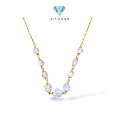 Crystal Beaded Gold Necklace 18K / Kalung Emas Manik-manik Kristal 18K / 44KMS9WP