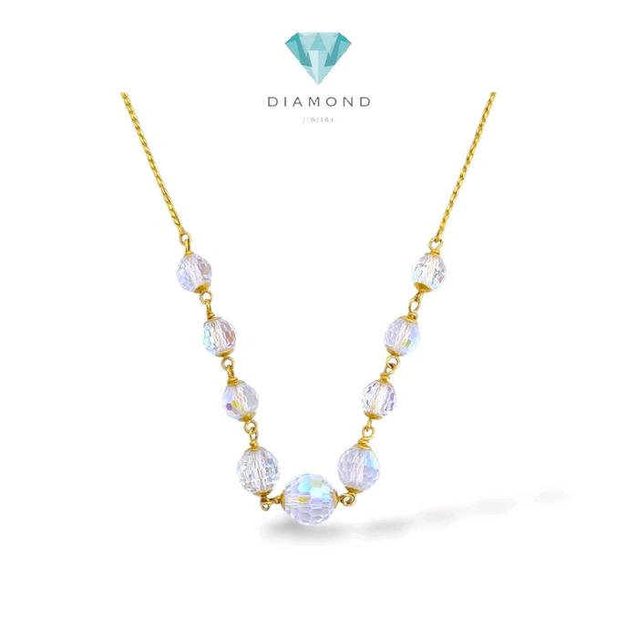 Crystal Beaded Gold Necklace 18K / Kalung Emas Manik-manik Kristal 18K / 44KMS9WP
