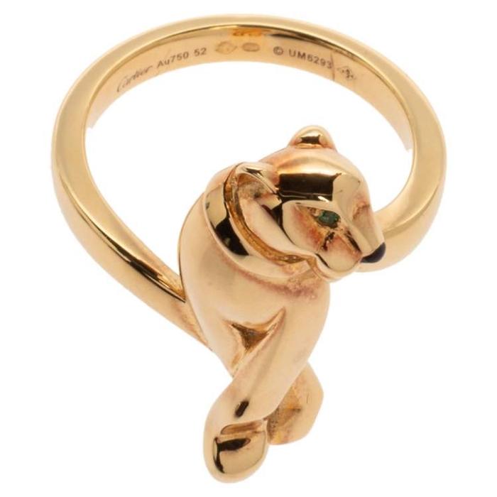 Panthere Tsavorite onyx crt 18k gold ring-Diamond Jewelry-47CMSSM1700RY