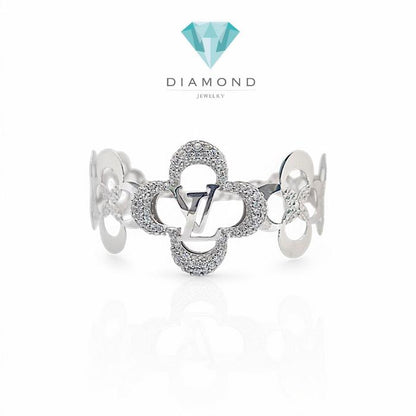 Gelang Mas Putih Bunga 18K-Diamond Jewelry