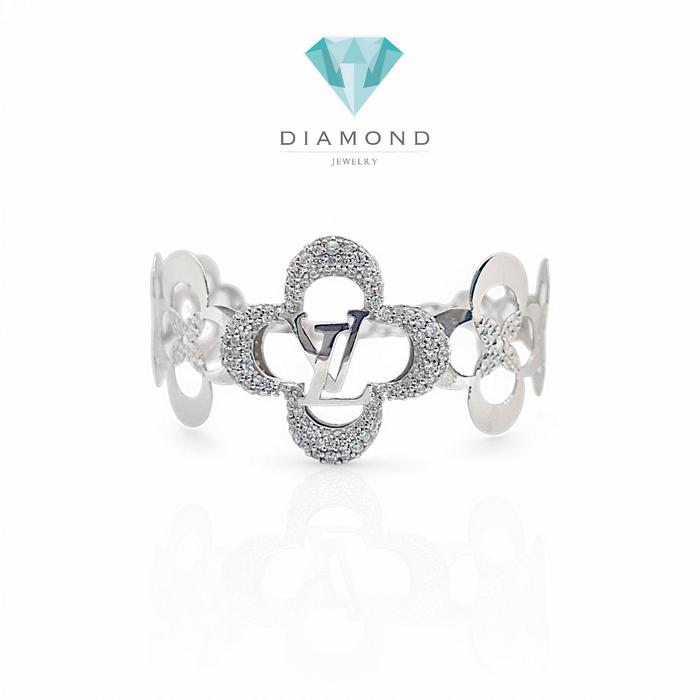 Gelang Mas Putih Bunga 750K-Diamond Jewelry-29GMSWP-HT