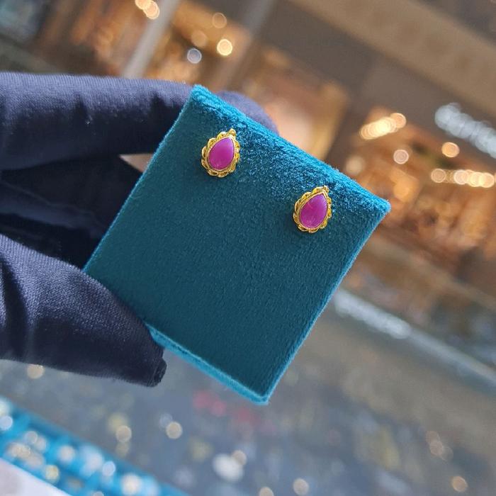 Anting Mas Batu Model Tear drop-Diamond Jewelry-304AMSWP1