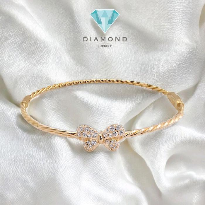 Gelang Emas Sirkon Model Pita-Diamond Jewelry-436GMS529LS