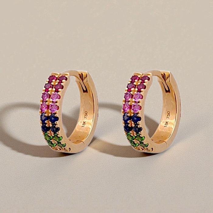 Rainbow Diamond Earring 18K / Anting Berlian Pelangi 18K / Diamond Jewelry 57BAAB43000LS-HT