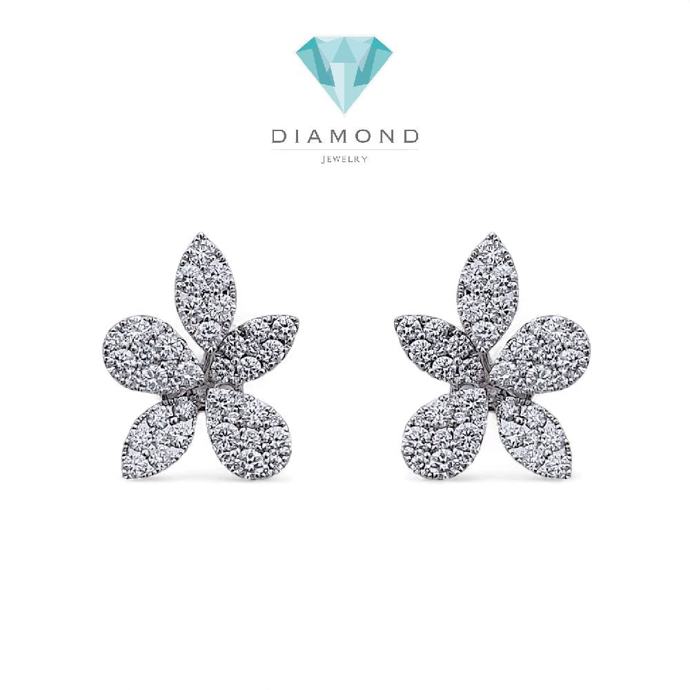 Leaf Clover Diamond Earring 18K / Anting Berlian Daun 18K / Diamond Jewelry 393AB47800GTLS-HT