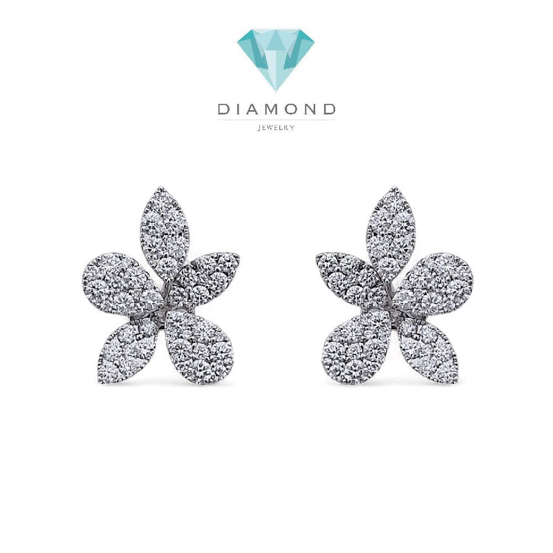 Leaf Clover Diamond Earring 18K / Anting Berlian Daun 18K / Diamond Jewelry 393AB47800GTLS-HT