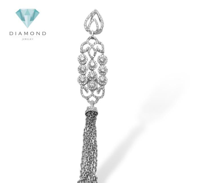 Triad floating diamond pendant 18k white gold-Diamond Jewelry