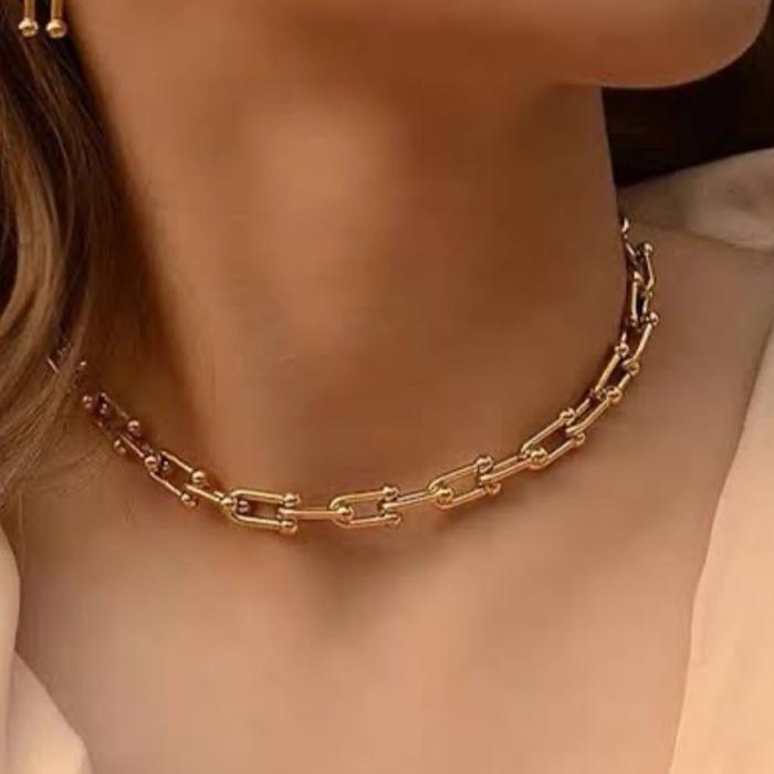 T Hardware Chain Necklace 700/750 Gold/Kalung Emas Chain T-Diamond Jewelry -  394KMS1430LS-HT