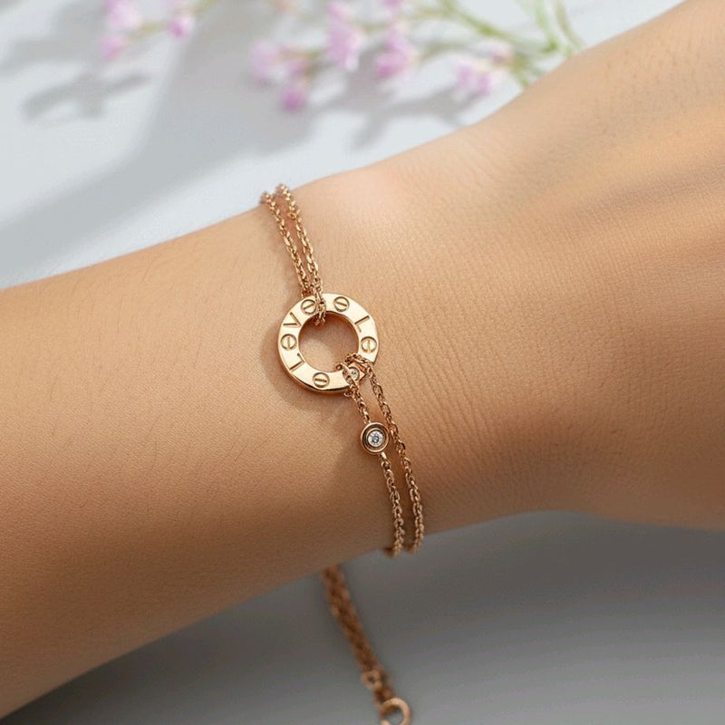 Love Diamond Bracelet 18K / Gelang Berlian Love 18K / Diamond Jewelry 156GBD58100AB - HT