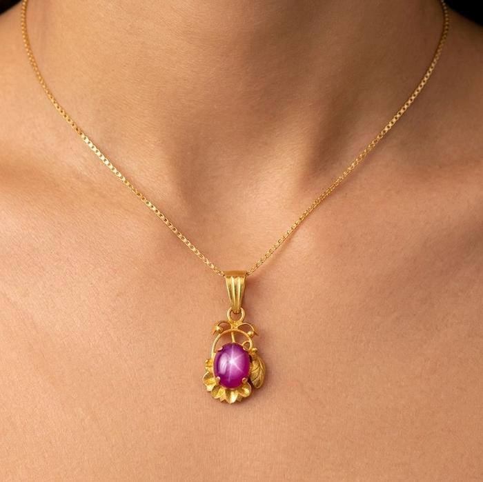 Rylos Star Ruby Pendants 23K / Liontin Bintang Ruby Rylos 23K / Diamond Jewelry / 216LMSWP2