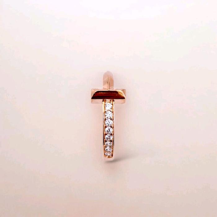 T Rings Rose Gold 17K / Cincin T Rose Gold 17K / Diamond Jewelry / 442CMS17OLS