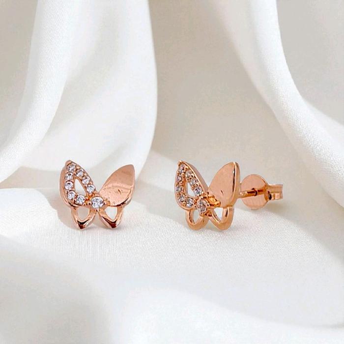 Butterfly Gold Earring 750K / Anting Emas Kupu-kupu 750K / Diamond Jewelry 405AMS184LS-HT