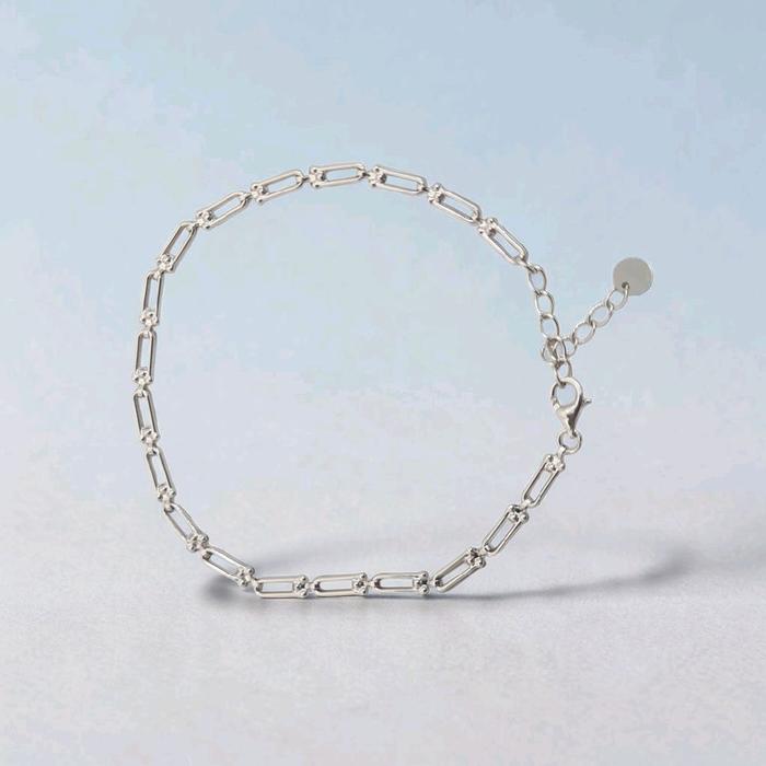 Chain White Gold Brecelet 17K / Diamond Jewelry / 484GMS229LS