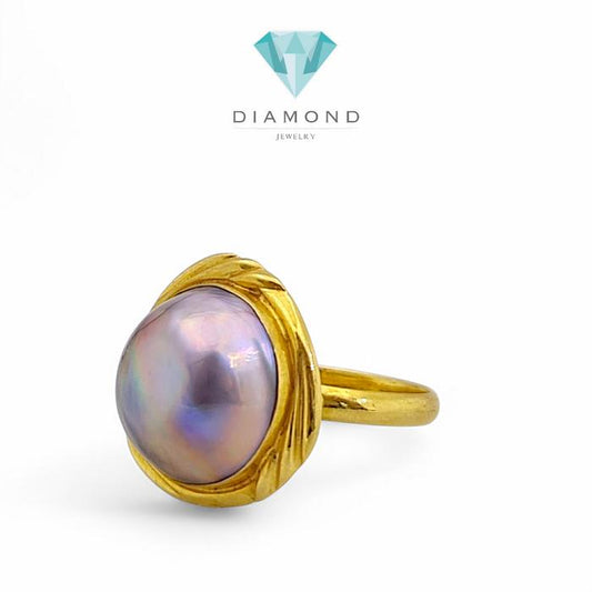Black Blistar Pearl Ring 18K / Diamond Jewelry