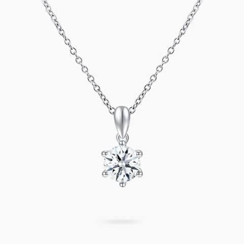 Pendant necklace kristal solitaire 18 K gold Diamond Jewelry