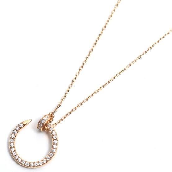 Nail Diamond Pendant Pave Juste 18K Gold -Diamond Jewelry-18KBSM9000RY-HT