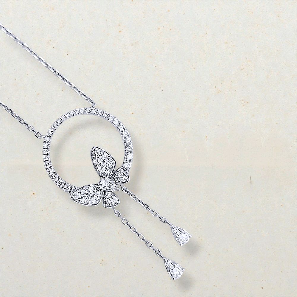 Butterfly Diamond Necklace 18K / Kalung Kupu-kupu Berlian 18K / Diamond Jewelry - 146KBD115000AB