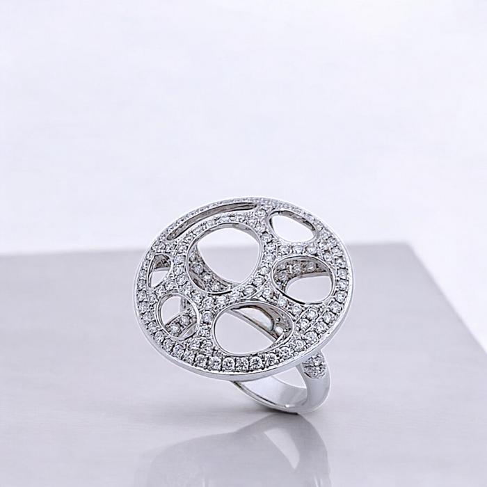 Circle Diamond Ring 18K / Diamond Jewelry