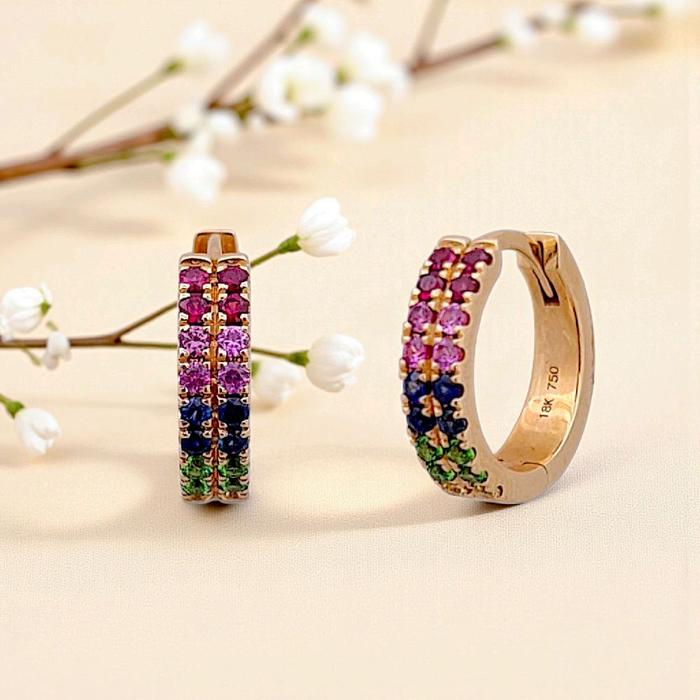 Rainbow Diamond Earring 18K / Anting Berlian Pelangi 18K / Diamond Jewelry 57BAAB43000LS-HT