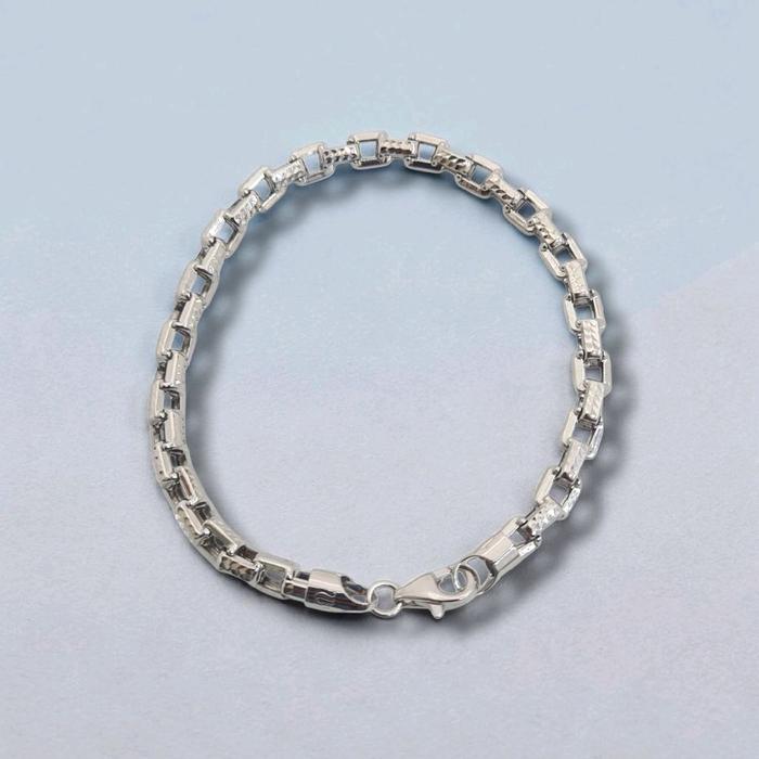 Blockchain Whitegold Brecelet 17K / Diamond Jewelry /485GMS506LS