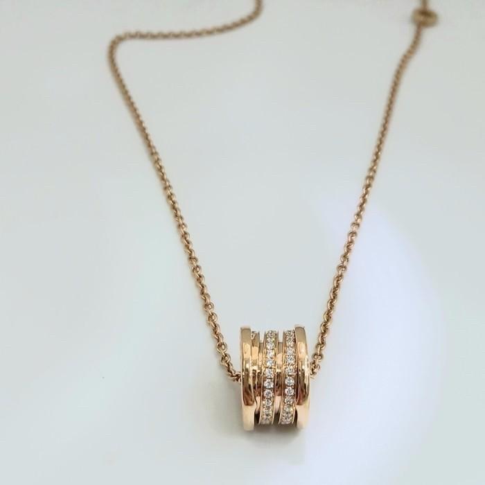 Round Whirl Diamond necklace 18k bv rose gold zero-Diamond Jewelry