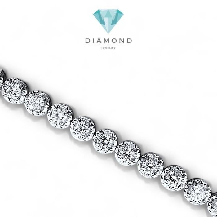Tennis Bracelet solitaire8 ct.look 18K / Diamond Jewelry/ 0.2 Fvvs each- Diamond tennis bracelet 18k
