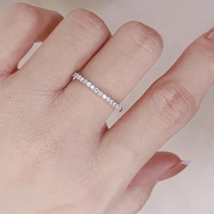 Tennis white gold 18k ring swarozky-Diamond Jewelry