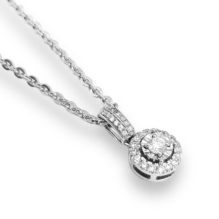 Solitaire illusion 1 crt diamond pendant 18k-Diamond Jewelry