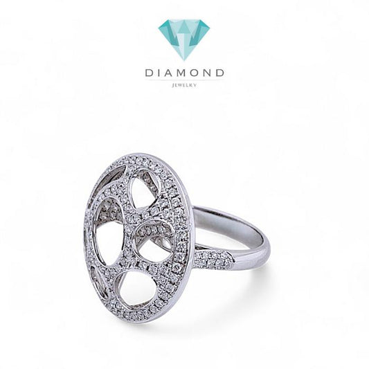 Circle Diamond Ring 18K / Diamond Jewelry
