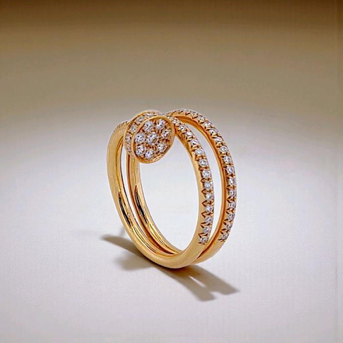 Nail Double Diamond Ring 18K / Cincin Berlian Paku Double 18K / Diamond Jewelry 19CBD1560RB-HT
