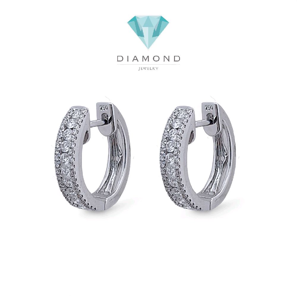 Hoop Diamond Earring 18K / Anting Berlian Hoop 18K / Diamond Jewelry 402AB4800LS-HT