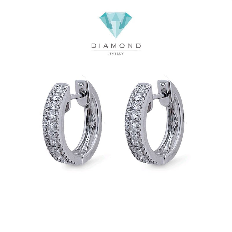 Hoop Diamond Earring 18K / Anting Berlian Hoop 18K / Diamond Jewelry 402AB4800LS-HT
