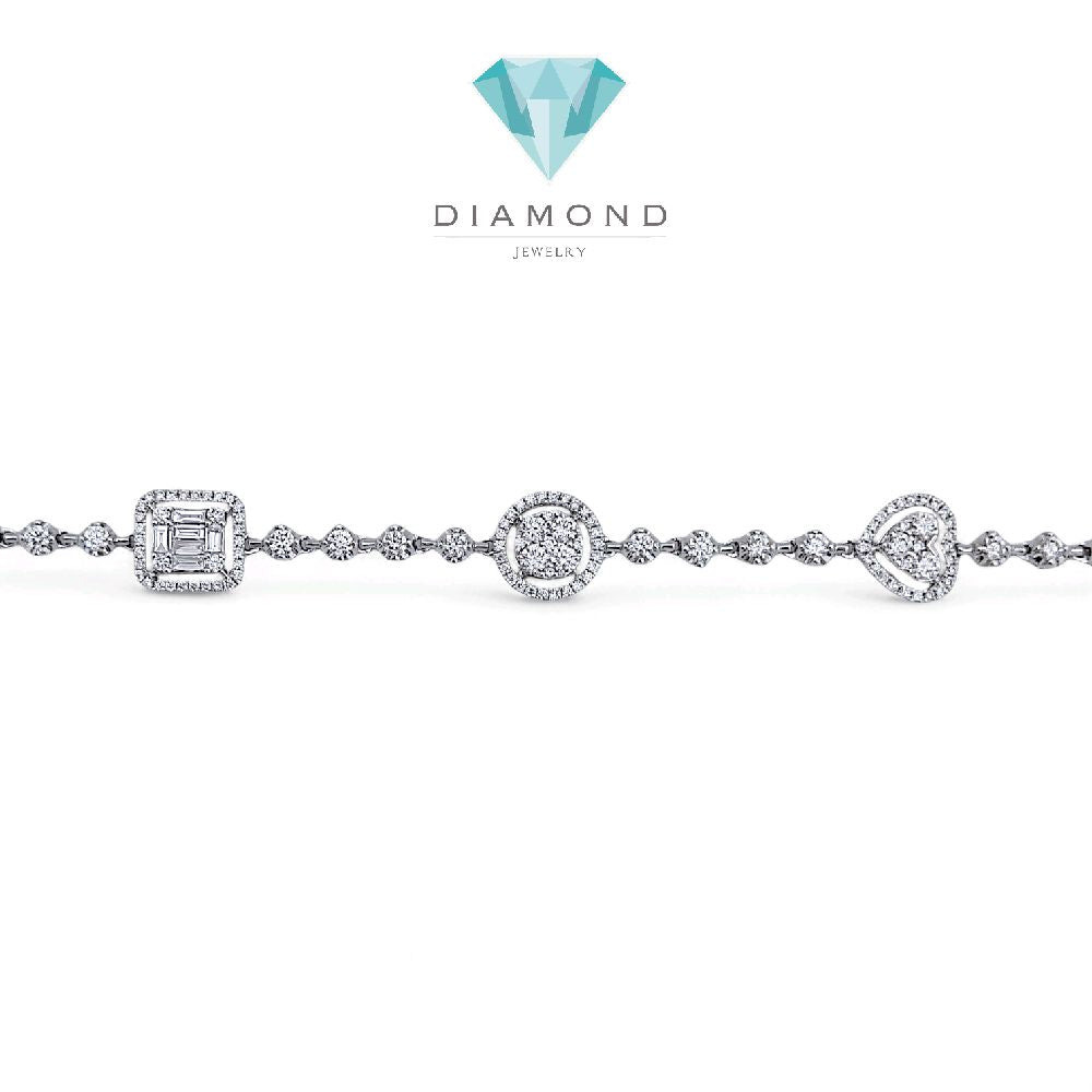 Fancy Tennis Diamond Bracelet 18K / Gelang Berlian Tennis Fancy 18K / Diamond Jewelry 405GB3600LS