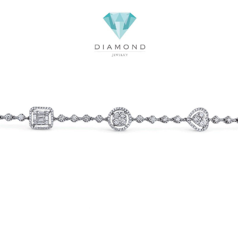 Fancy Tennis Diamond Bracelet 18K / Gelang Berlian Tennis Fancy 18K / Diamond Jewelry 405GB3600LS