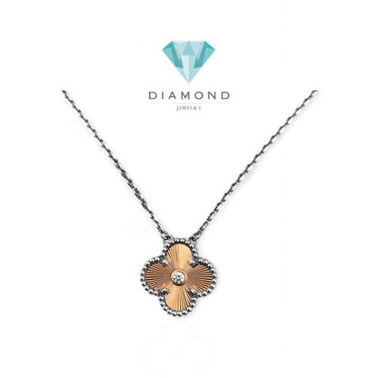 Kalung Vintage Holiday Clover Rose Gold & White Gold 18K-Diamond Jewelry-387KBD8500RY-HT