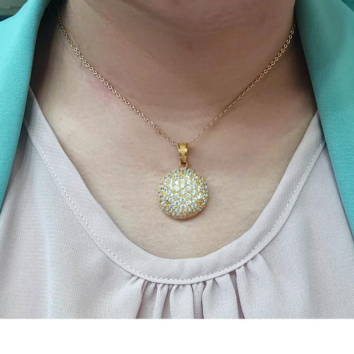 Liontin Mas Sirkon Model Bola 23K-Diamond Jewelry