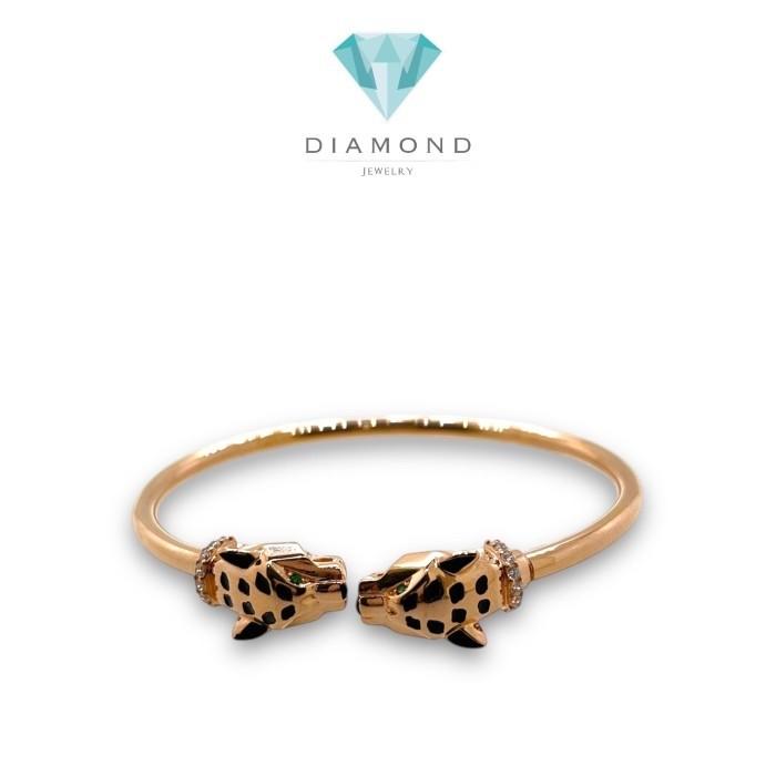 Double Leopard Bracelet/ Gelang Emas Macan-Diamond Jewelry-414GMS1094LS-HT
