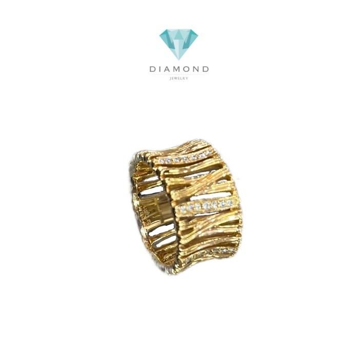 Diamond 18K Rose Gold Vintage Ring Diamond Jewelry-HT