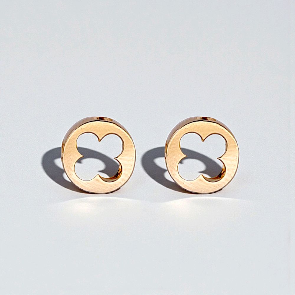 Clover Stud Rosegold Earring 18K / Anting Clover Rosegold 18K / Diamond Jewelry 397ABD390RY - HT