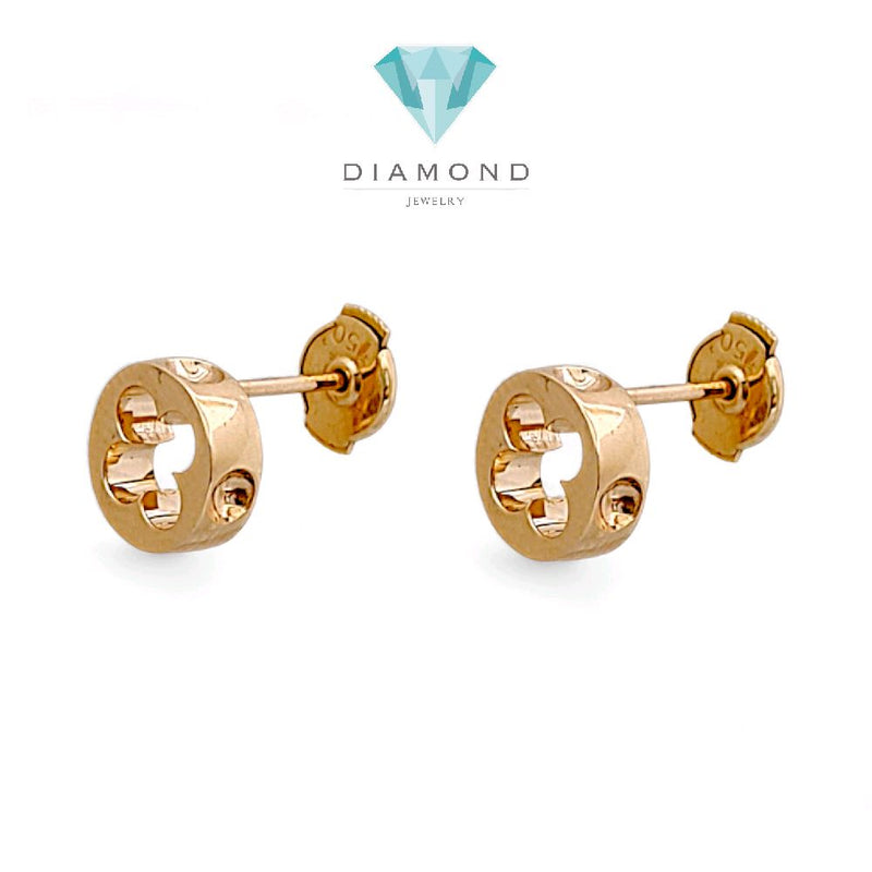 Clover Stud Rosegold Earring 18K / Anting Clover Rosegold 18K / Diamond Jewelry 397ABD390RY - HT